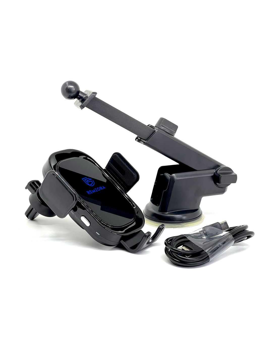 Автомобільний тримач для телефону з бездротовою зарядкою Grase 15W PHCH-01BK Remzona (334293861)