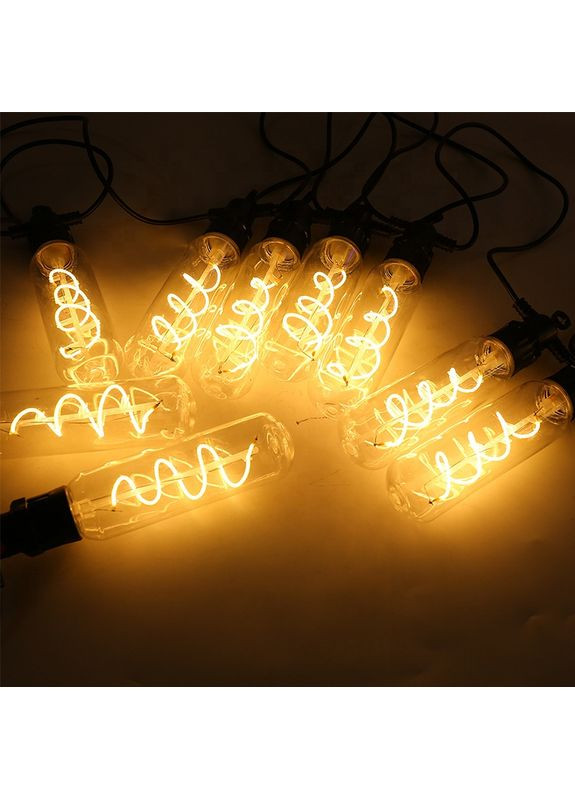 Уличная светодиодная гирлянда 5м на 10 ламп от сети 220В «Удлиненные лампы спираль» NC-7823 No Brand (366089820)