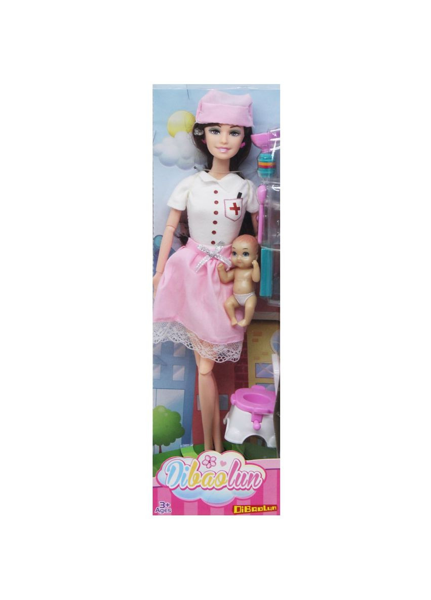 Лялька "Медсестра" з дитиною (у рожевій спідниці) MIC (292252055)