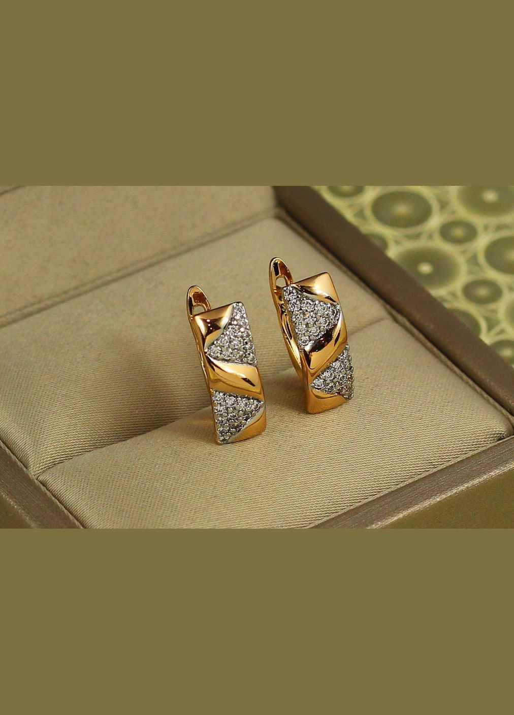 Серьги прибой с родием 1,6 см золотистые Xuping Jewelry (327095137)