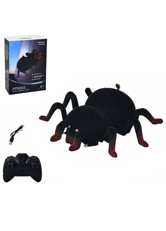 Іграшка на радіокеруванні Павук на ІЧ керуванні із світловими ефектами 12 см червоні лапки (Q13BKRD) MFC (364115904)
