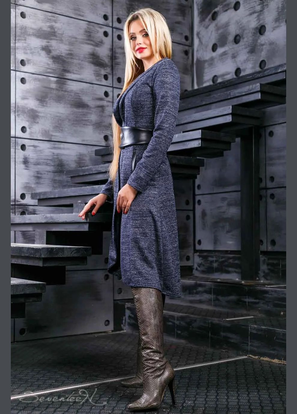 Темно-синий демисезонный кардиган Seventeen