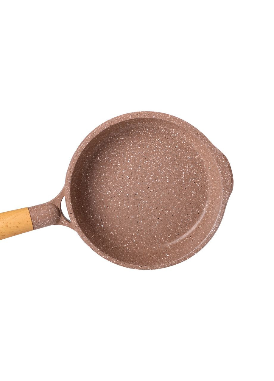 Мармурова алюмінієва сковорода з антипригарним покриттям 1 літр Ø 20 см кавова HP-4-421CO (A-033049) MGC (342759125)