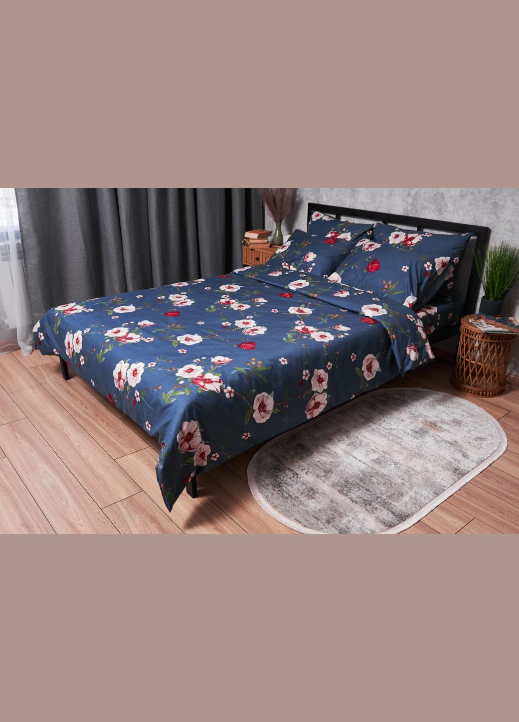 Комплект постельного белья Полисатин Premium семейный 143х210х2 наволочки 2х40х60 (MS-820003735) Moon&Star Bush Peony (288043359)