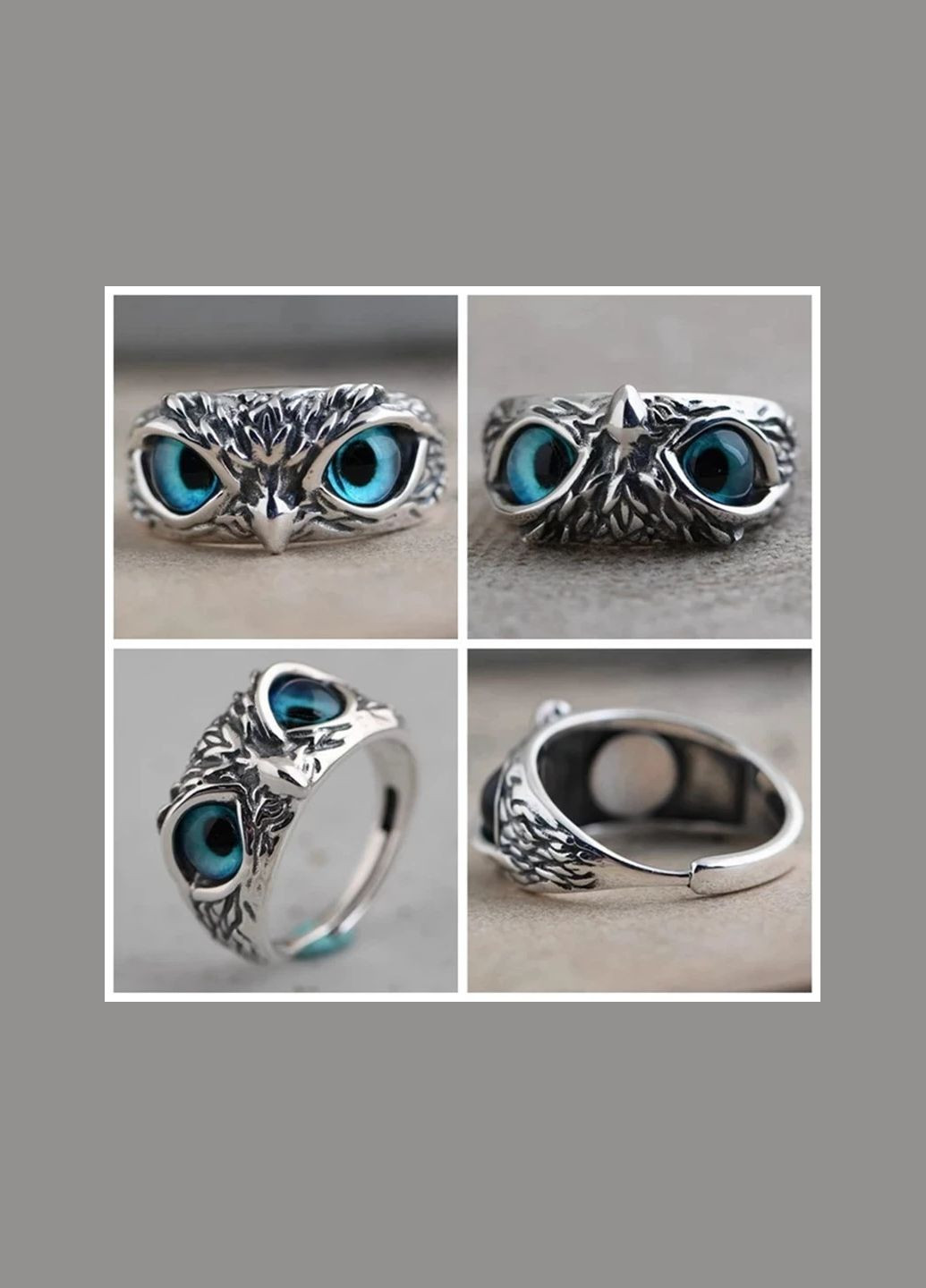 Кольцо в виде Сокола или Совы с яркими синими глазами размер регулируемый Fashion Jewelry (289355717)