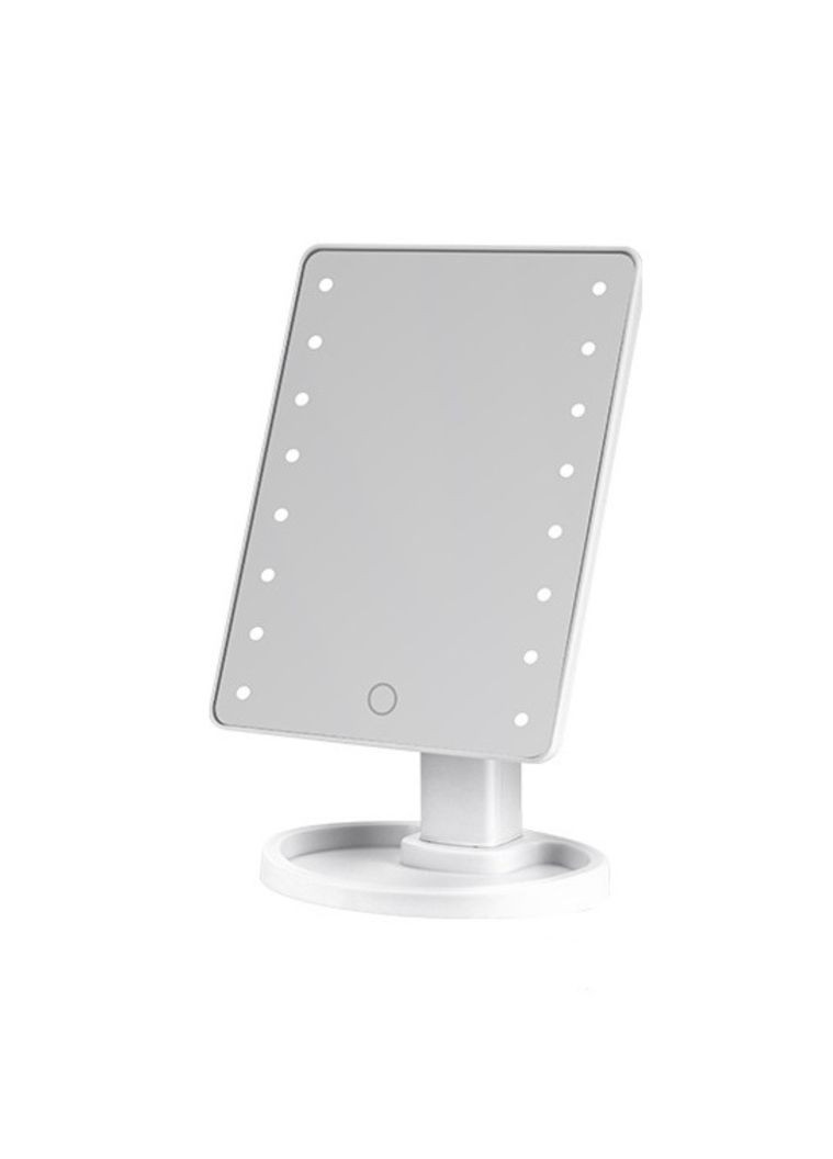 Дзеркало косметичне 21х16 см 16 LED Чорне HP-10-3AW Yiwu (325922757)