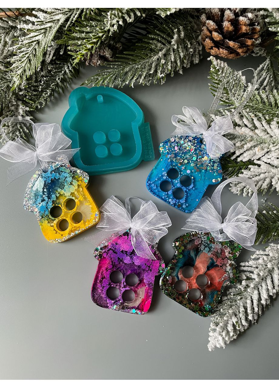 Молд украинская избушка форма для новогодних игрушек на елку силиконовая форма для эпоксидной смолы No Brand (370566660)