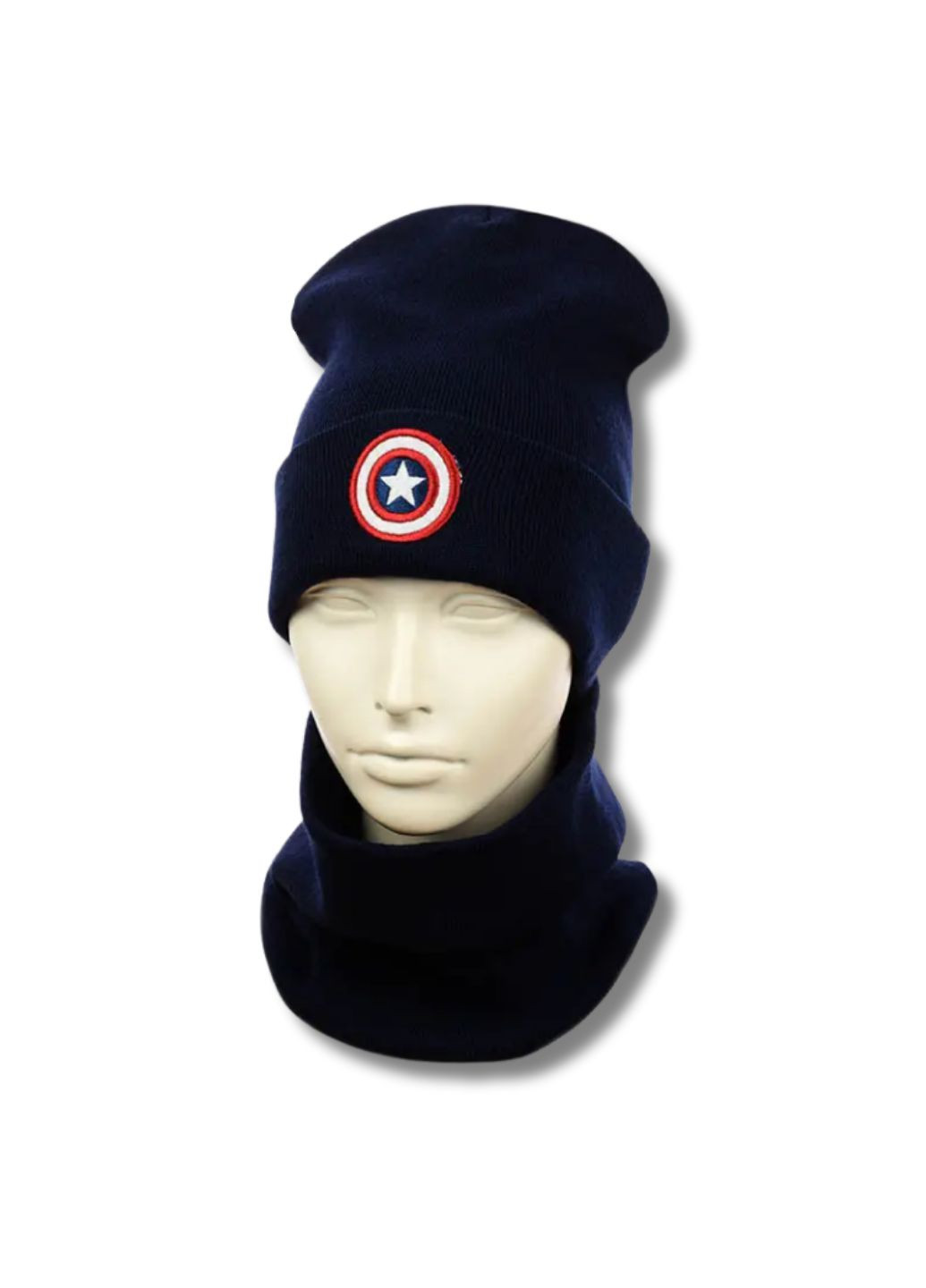 Дитячий комплект демісезонний шапка + снуд Капітан Америка / Captain America No Brand Дитячій комплект (348418455)