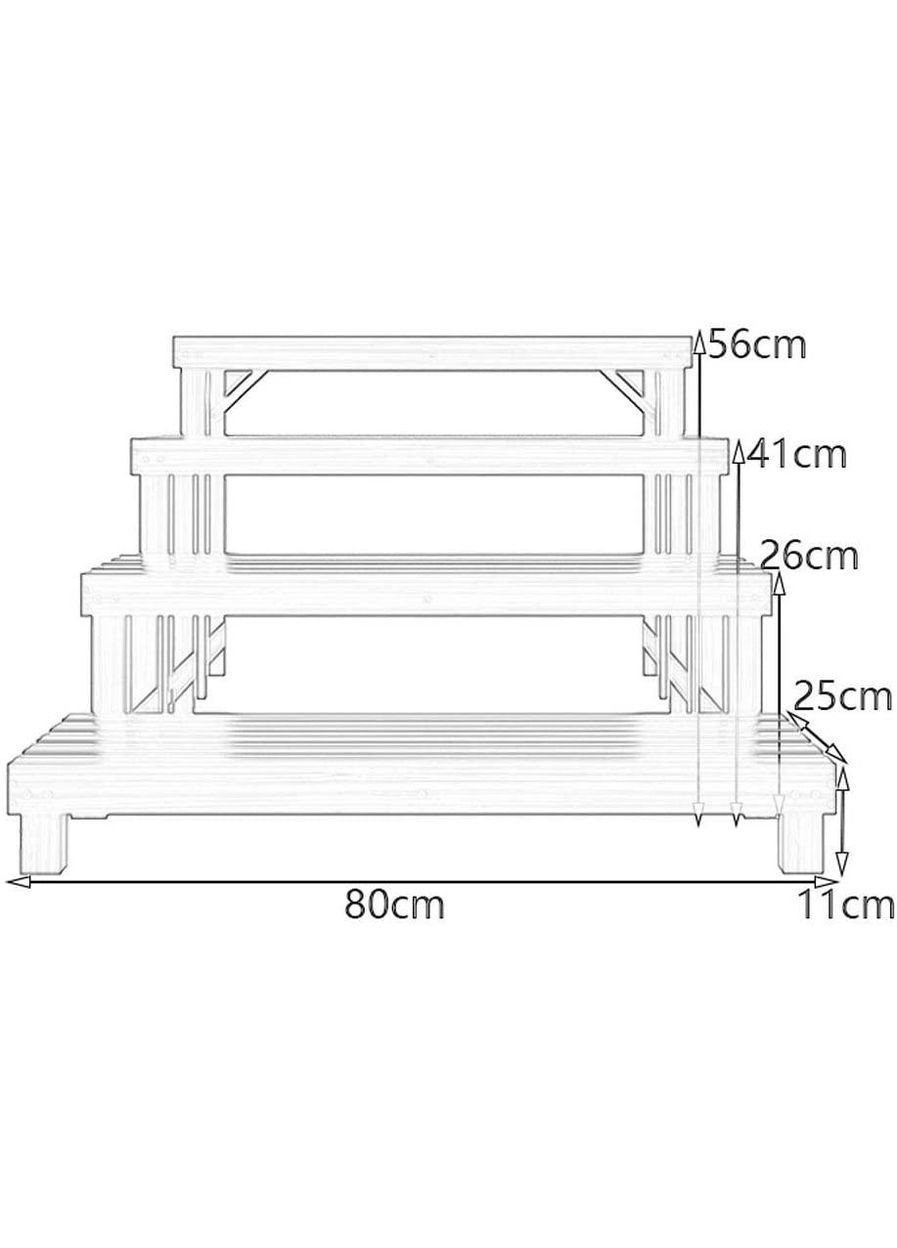 Подставка для цветов из дерева Крузейро 80 гарнитур 4шт сепия (ЦВТ-08011808) No Brand (328225075)