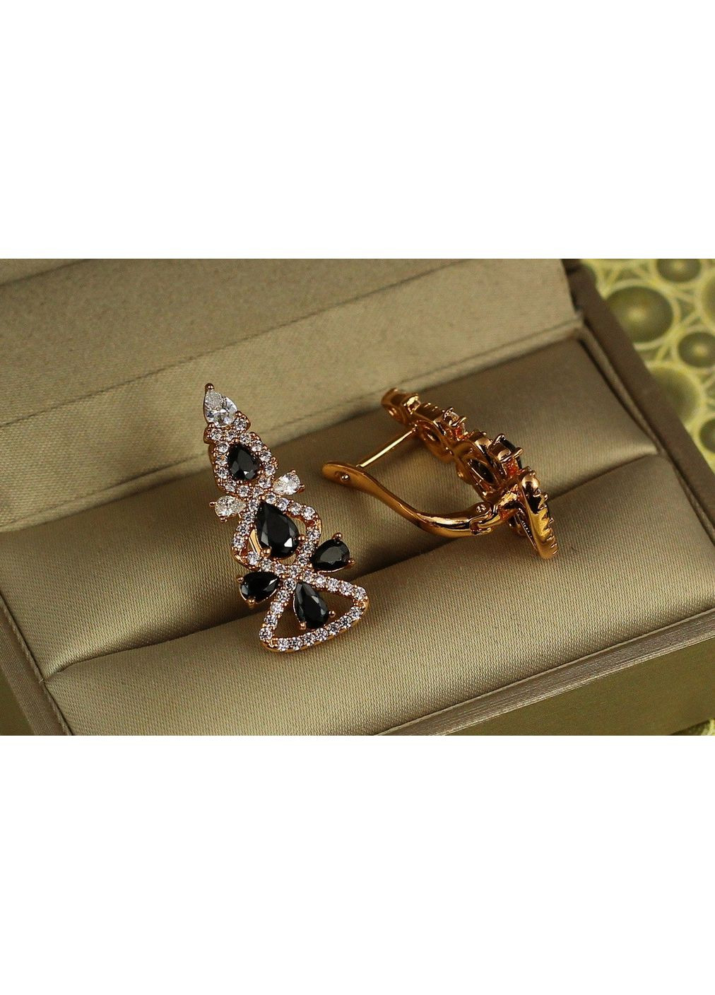 Серьги Елочка с черными 2,7 см золотистые love-shopping Xuping Jewelry (354660821)