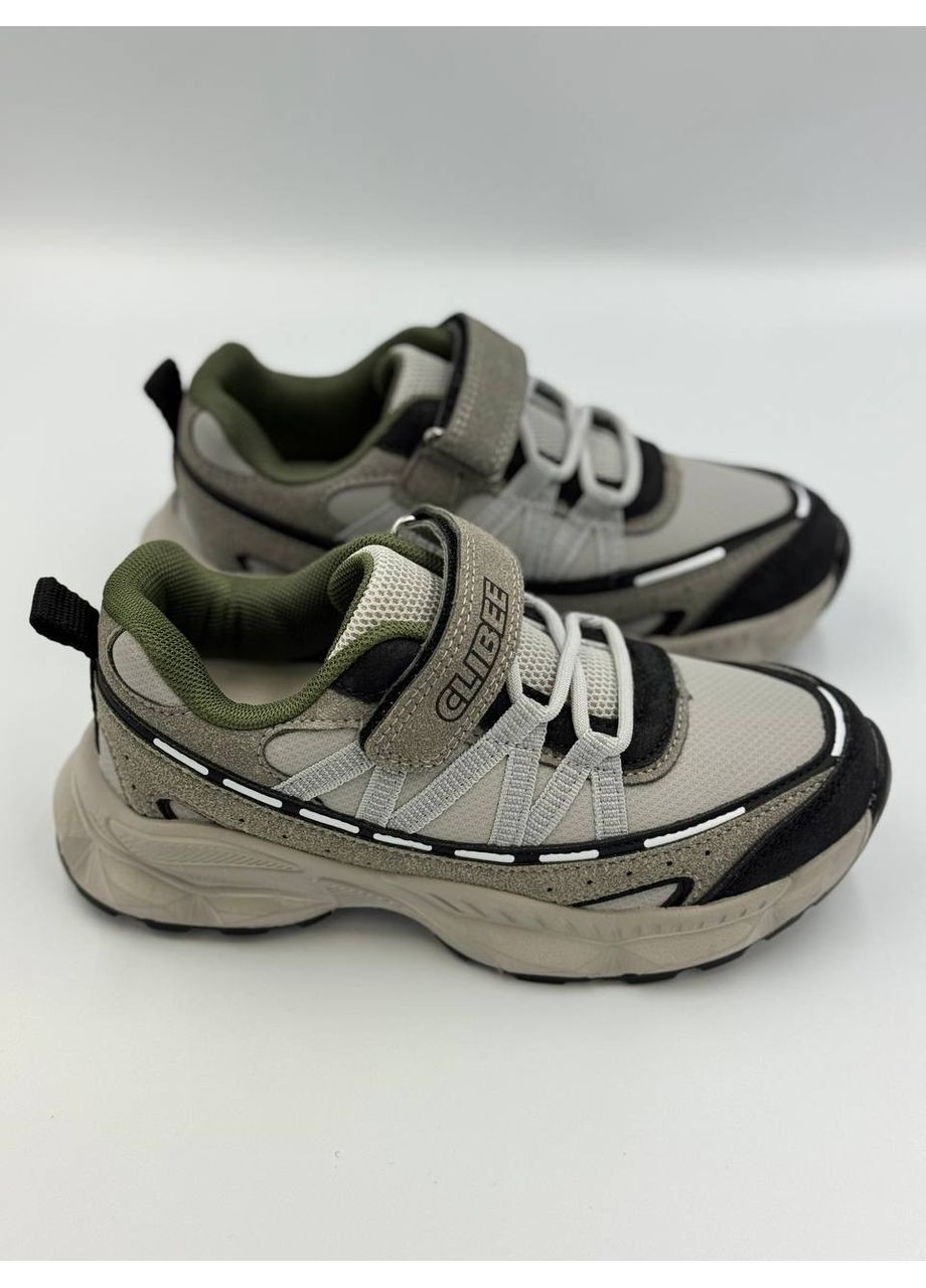 Серые яркие осенние кроссовки для мальчика Clibee