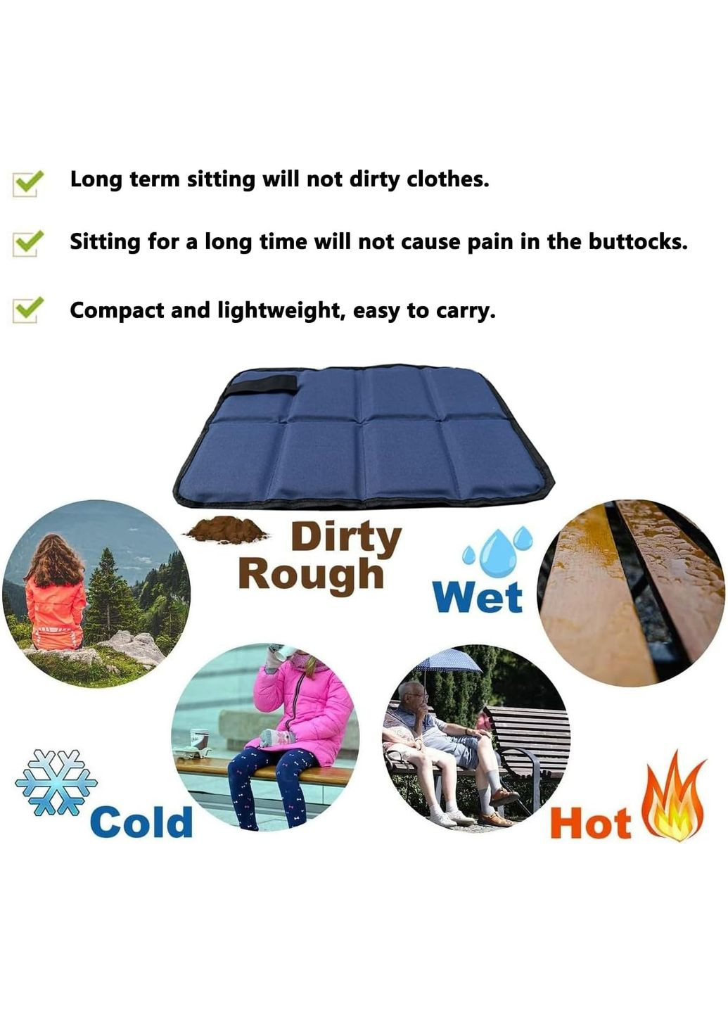 Туристическая сидушка Оксфорд 38х28 см водонепроницаемая подстилка для пикника и кемпинга складная ProDobro (365442940)