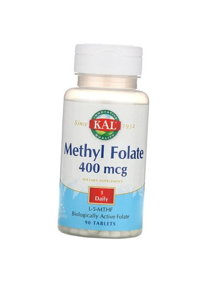 Метилфолат, Methyl Folate 400, 90таб (36424024) KAL (293256940)