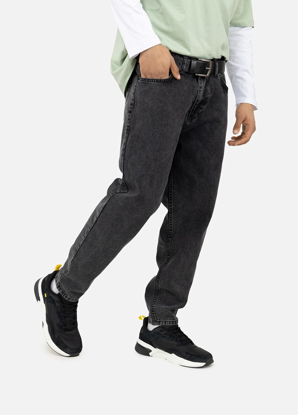 Темно-серые демисезонные мужские джинсы цвет темно-серый цб-00245478 BIG GASTINO