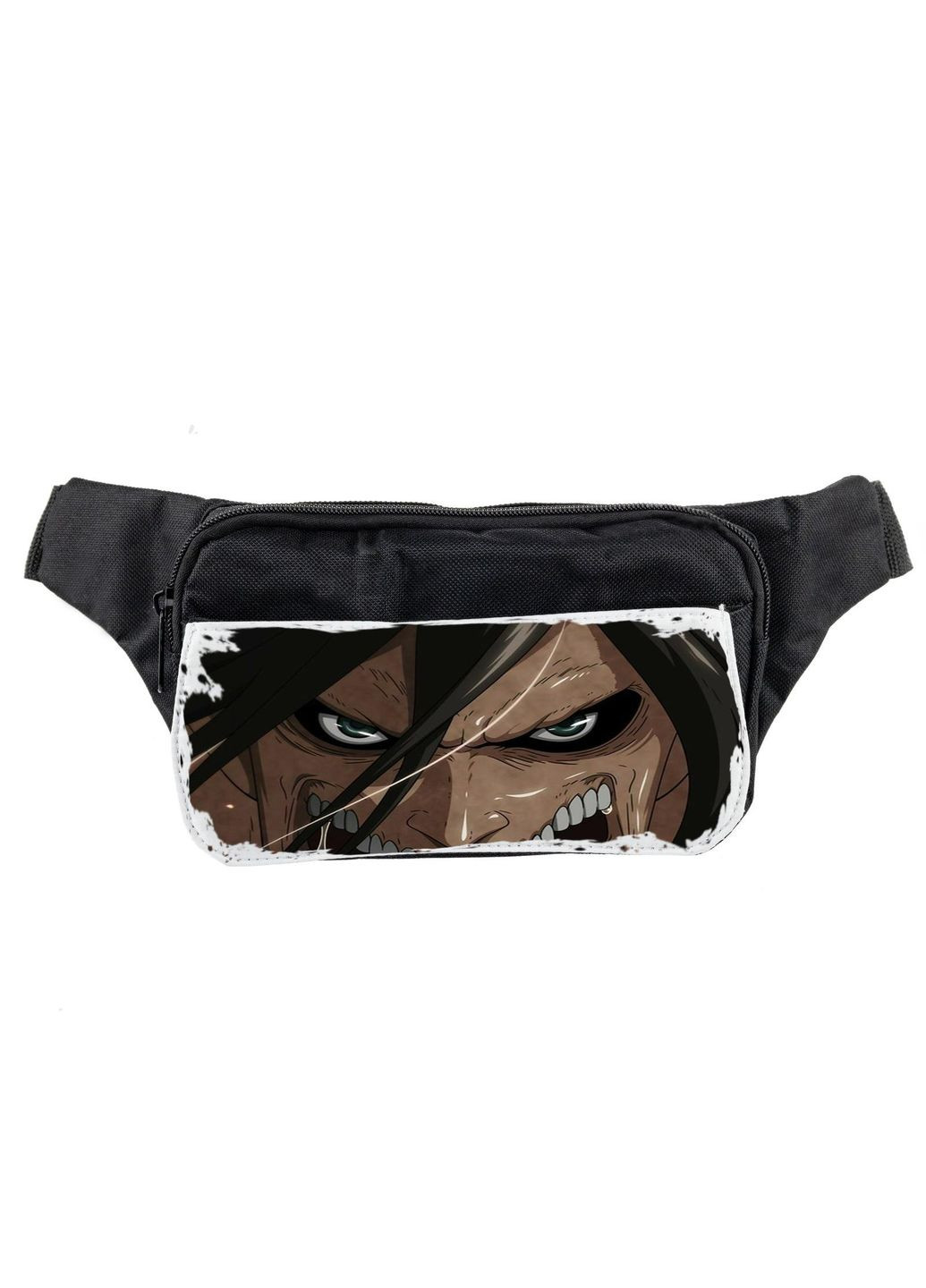 Сумка на пояс (через плече) бананка, Аніме Атака Титанів #025 унісекс, 14*22 см, чорний No Brand (316123168)