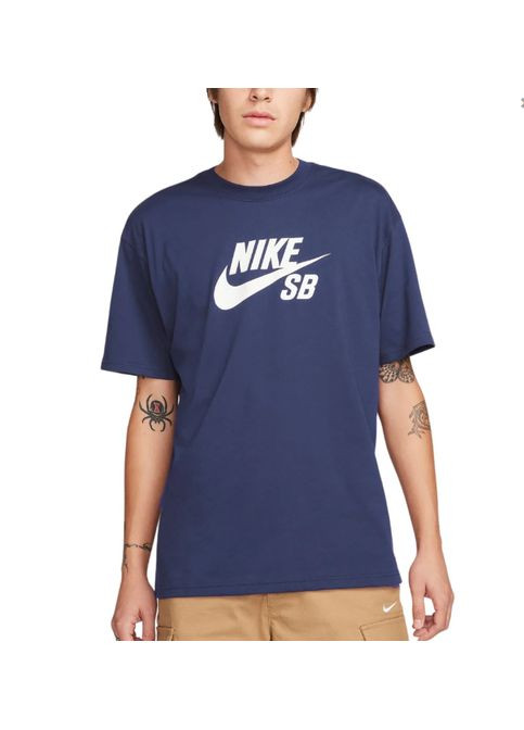 Синя футболка sb logo skate t-shirt white Nike
