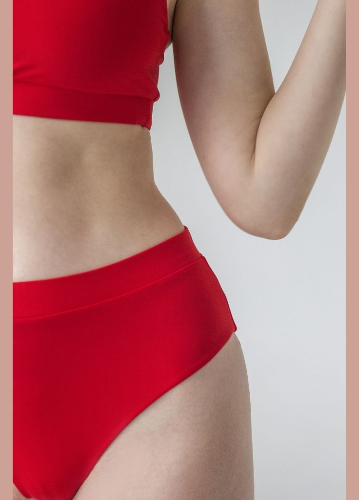 Красный летний купальник с высокими плавками - light top красный xs/xs (155sw-21brh-r) Kari Shop Atelier