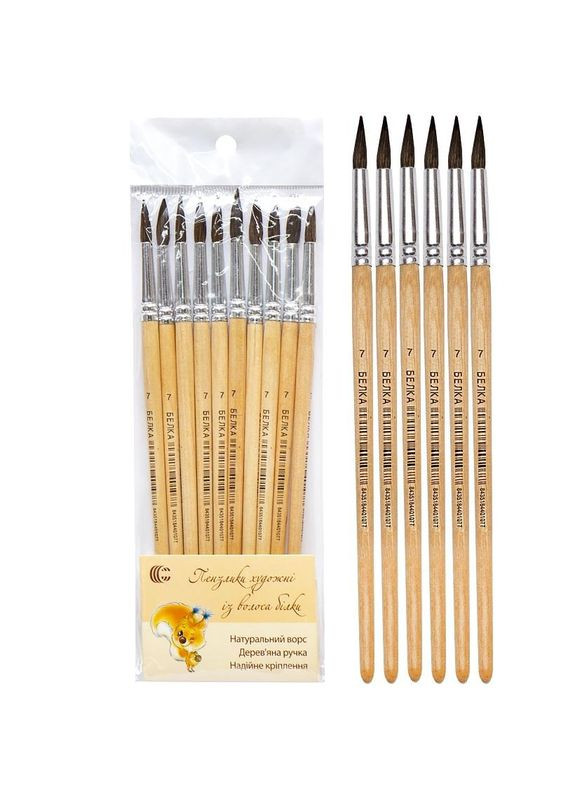 Кисточка художественная "Белка №7" 89598, 1 Шт Color-it (341849266)