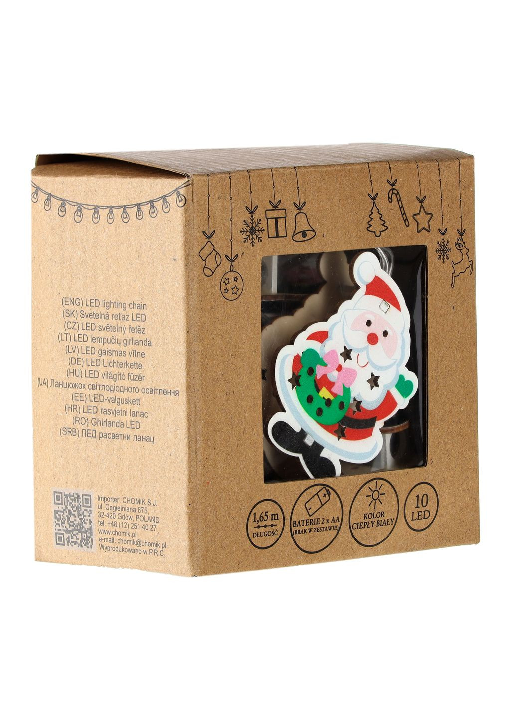 Гірлянда світлодіодна "Санта Клаус", 1,65 м, 10 LED теплий білий Chomik (329407322)