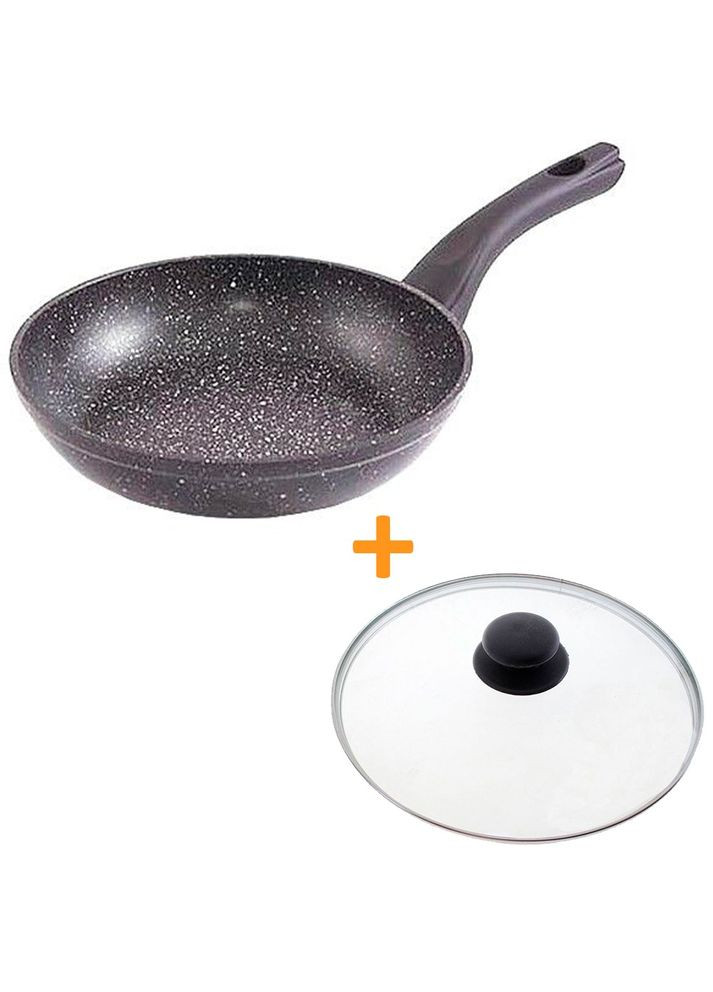 Комплект Сковорода FIORE 24 см алюміній з індукційним дном 4622 + Кришка з металевим ободом 24 см ig-2403 Fissman (316628001)