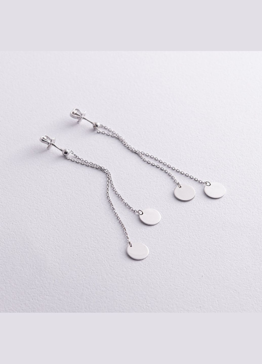 Срібні сережки Монетки на ланцюжку 902-01112 Oniks (271693867)