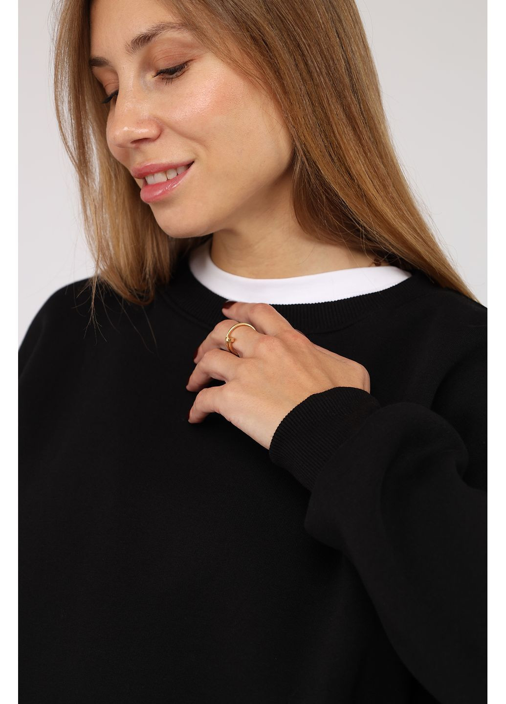 Черный свитшот женский цвет черный cb-00283110 Yuki (362413473)