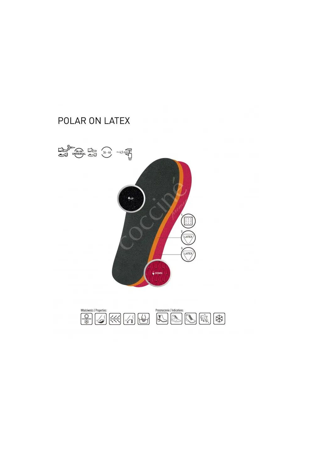 Стельки детские зимние флис на латексе Coccine polar on latex (283250490)