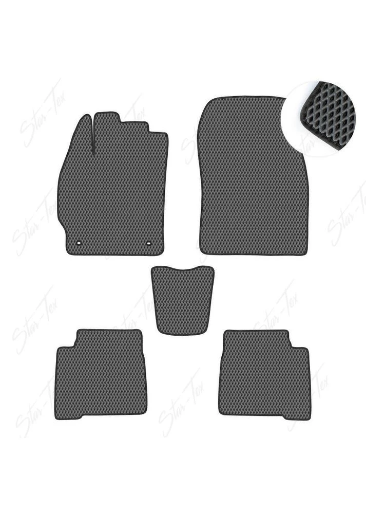 Комплект ковриков в салон на Toyota Prius XW30 (2009 - 2015) EVA/Ромб Серый + Черный Star-Tex (385129708)
