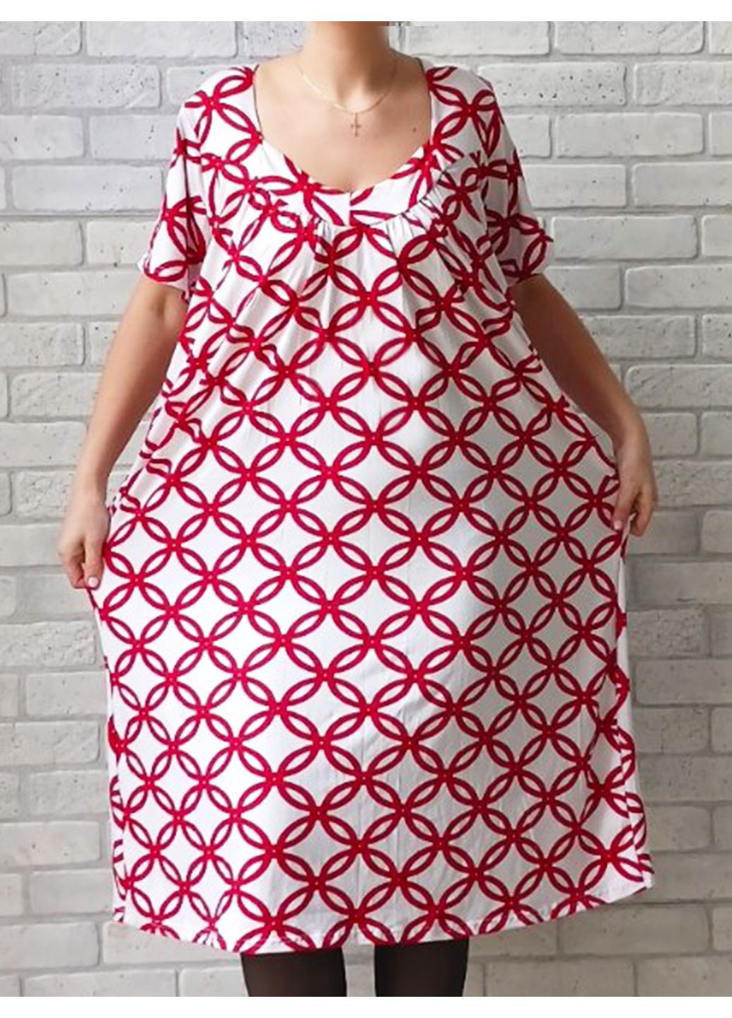 Жіноча нічна сорочка з коротким рукавом батал No Brand (364237209)