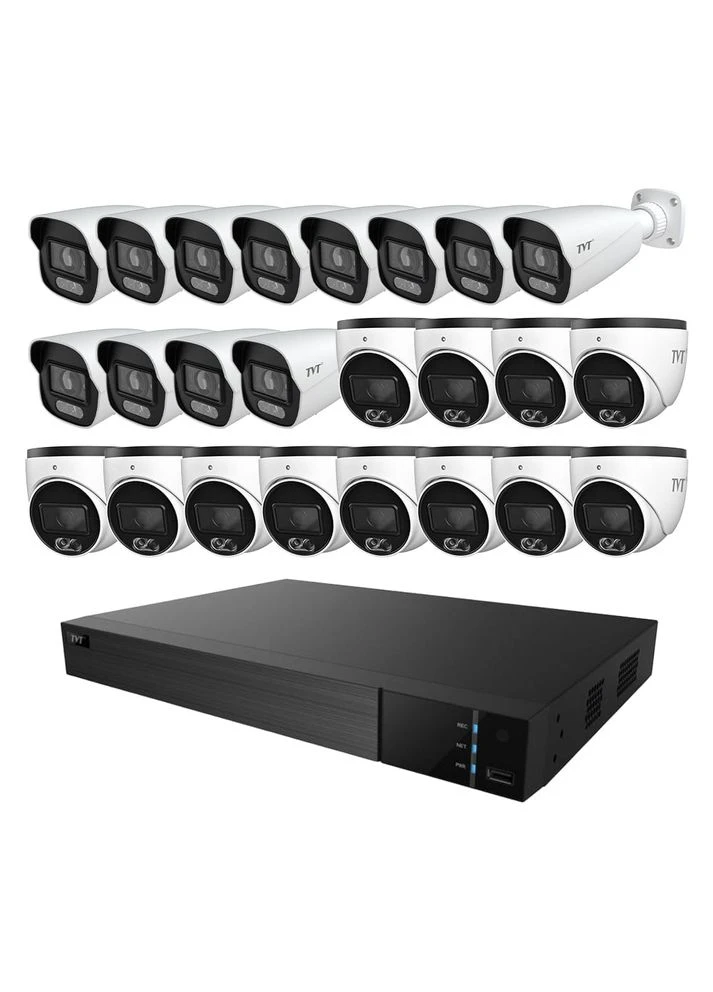 Комплект IP-видеонаблюдения на 24 камеры IP-Video Kit 24x6Mp (T/B): 12 купольных 6Mp видеокамер + 12 цилиндрических 6Mp видеокамер + TVT (403183724)