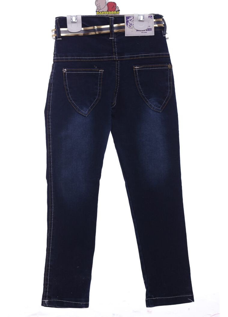 Джинси для дівчинки з паєтками та ременем темно сині 122 см (42113) BABYKROHA (323469285)
