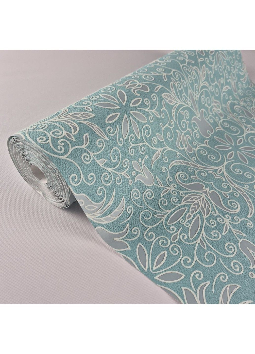 Шпалери вініл на флізеліні 0.53 × 10.05 м 57115, бірюзово-сірі для спальні, вітальні, коридору MARBURG (368895837)