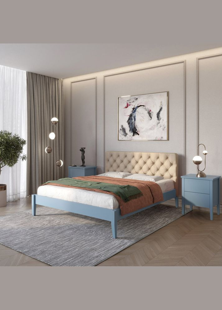 Односпальная деревянная кровать Рим ДК (S7010R90B)/Аляска 23 (Бежевый) Б3 80х190 см Mebigrand (366086882)