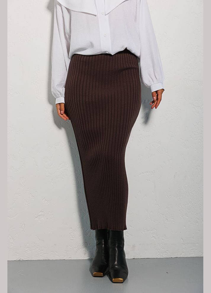 В`язана довга спідниця рожева в широкий рубчик Arjen (294906729)