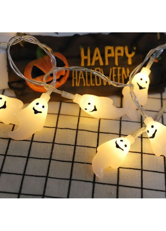 Хелловін Привиди 150 см 10 led 5 на 2 см білий Jannet Гірлянда (364191407)