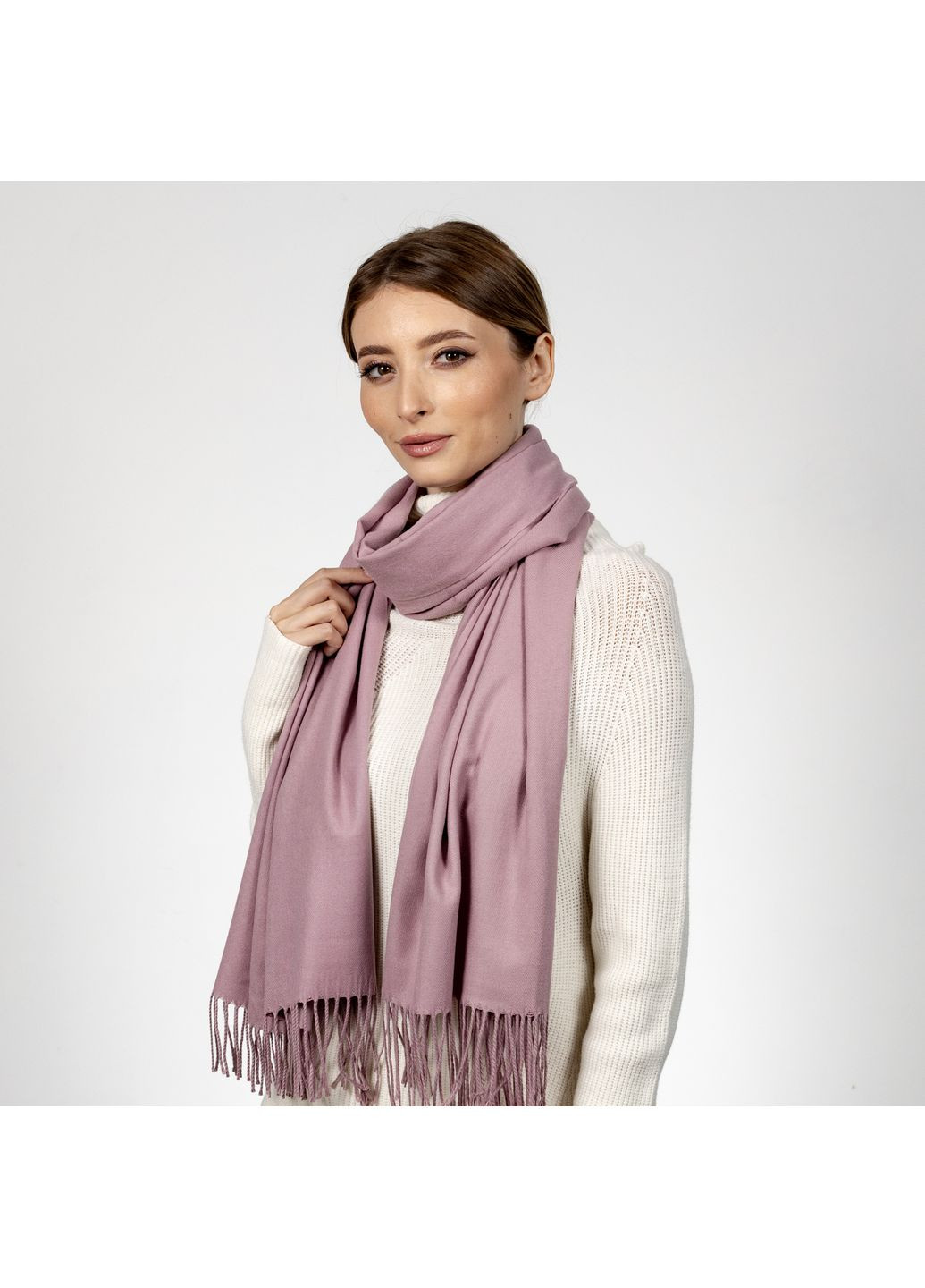 Палантин жіночий однотонний кашемір рожевий IDANA LuckyLOOK 560-307 (322790541)