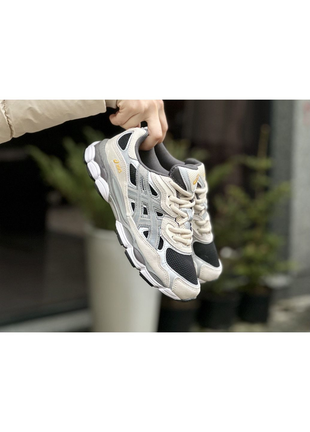 Серые демисезонные кроссовки мужские asics gel nyc grey асикс гель нюк No Brand