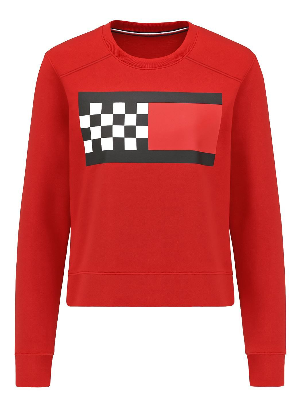 Красный женский утепленный свитшот Tommy Hilfiger однотонный без декора (368820953)