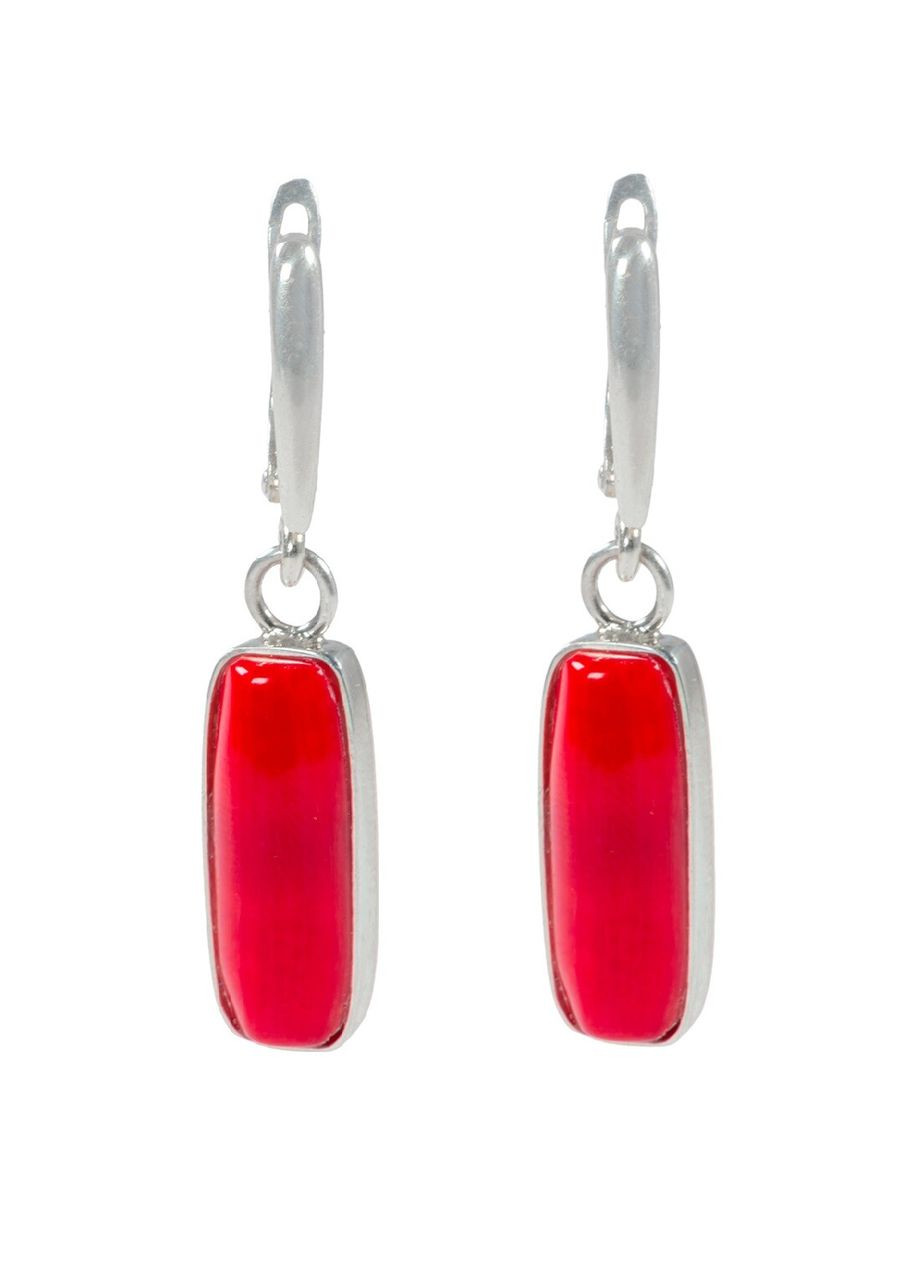 Серьги Коралл 20х8 мм, серебро Fursa fashion (368561615)