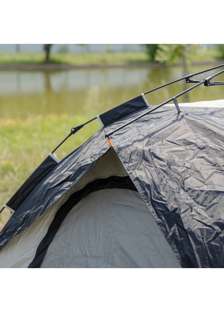 Палатка автоматическая трехместная 2 на 2 м кемпинговая туристическая для отдыха на природе черная палатка для кемпинга ProDobro (364192026)