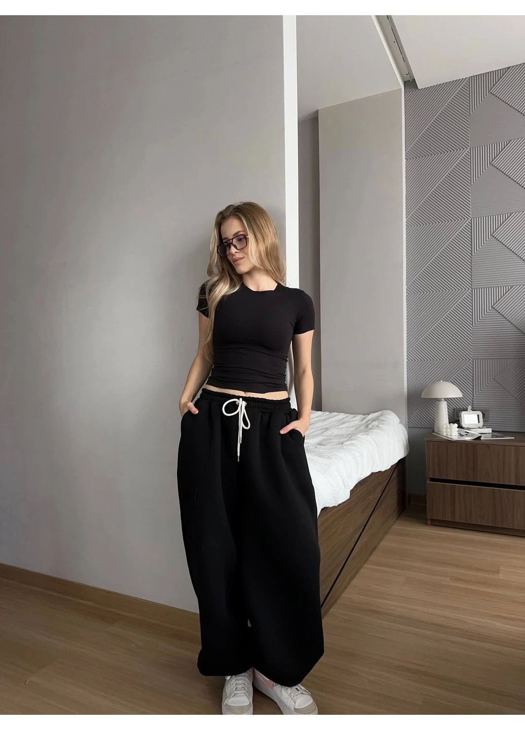 Женские широкие штаны на флисе Fashion (366669049)