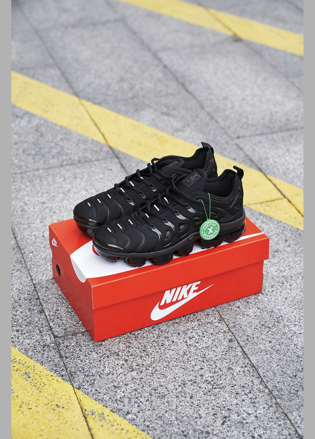 Черные демисезонные кроссовки мужские plus 'triple black', вьетнам Nike Air VaporMax