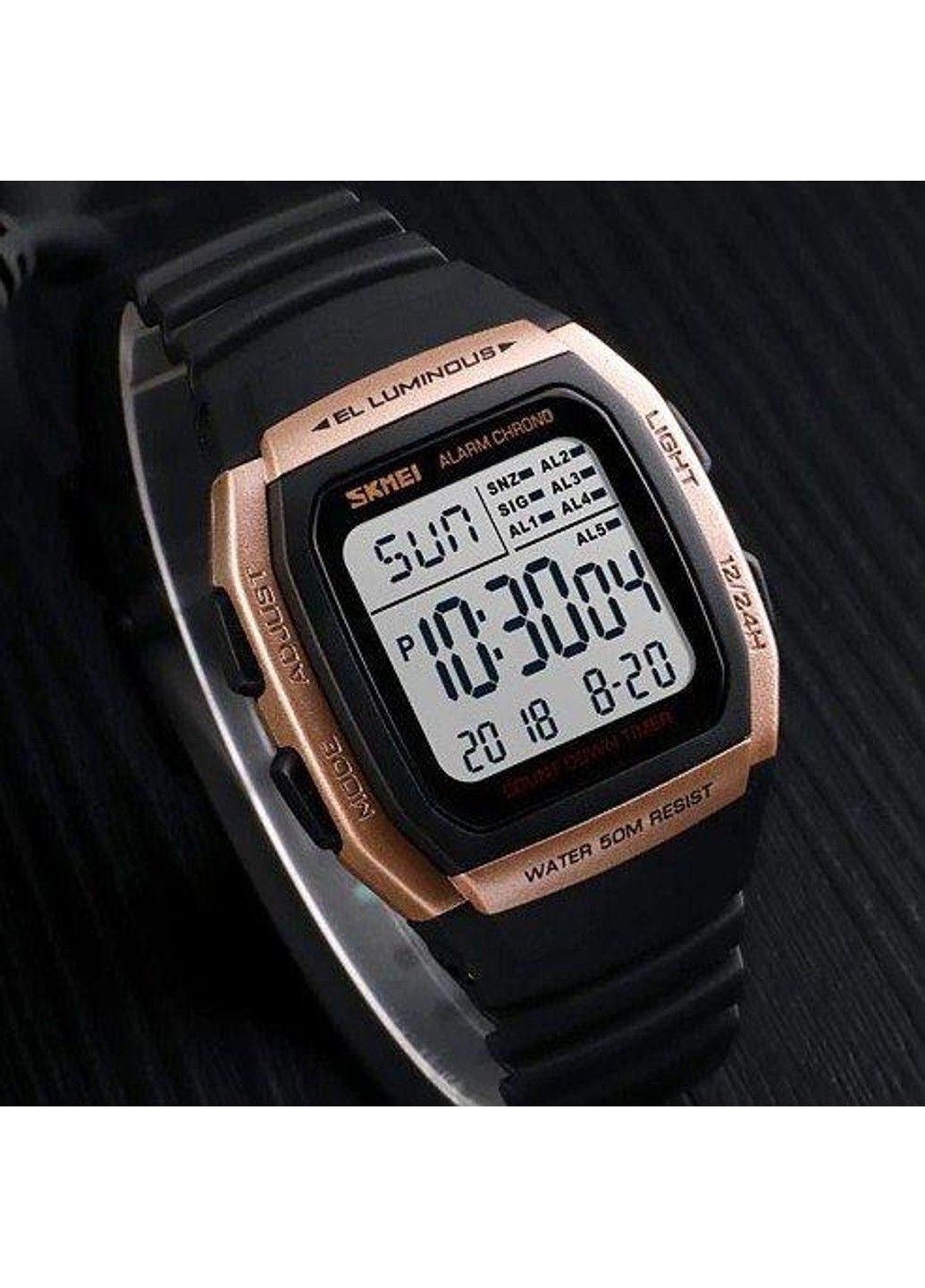 Чоловічий спортивний годинник 1278 Рожеве золото Skmei (314483124)