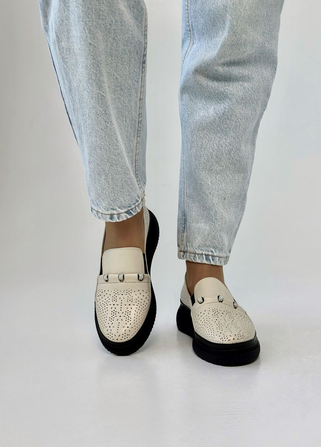 Evromoda Туфли женские кожаные на платформе светло-бежевый з, турция — демисезон (301012665)