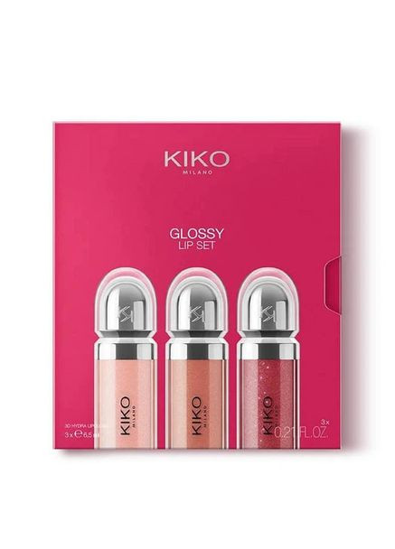 Подарунковий набір Glossy Lip Set 3D - 03, 3*6.5 ml Kiko Milano (371656354)