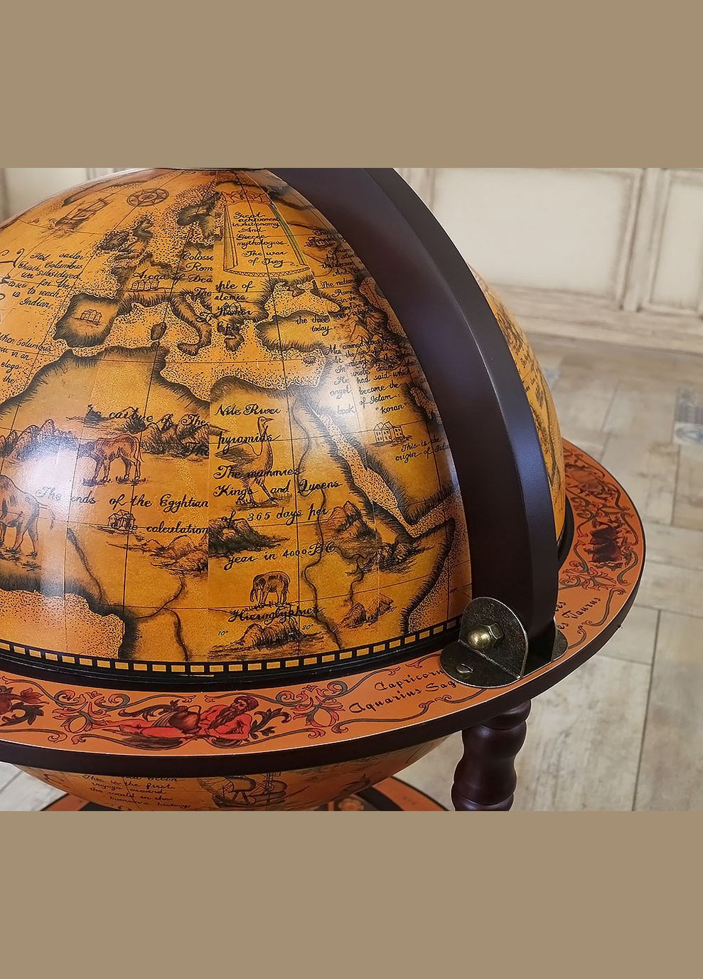 Глобус бар на підлогу Стародавня карта коричневий сфера 45 см (45001R) Гранд Презент (279624840)
