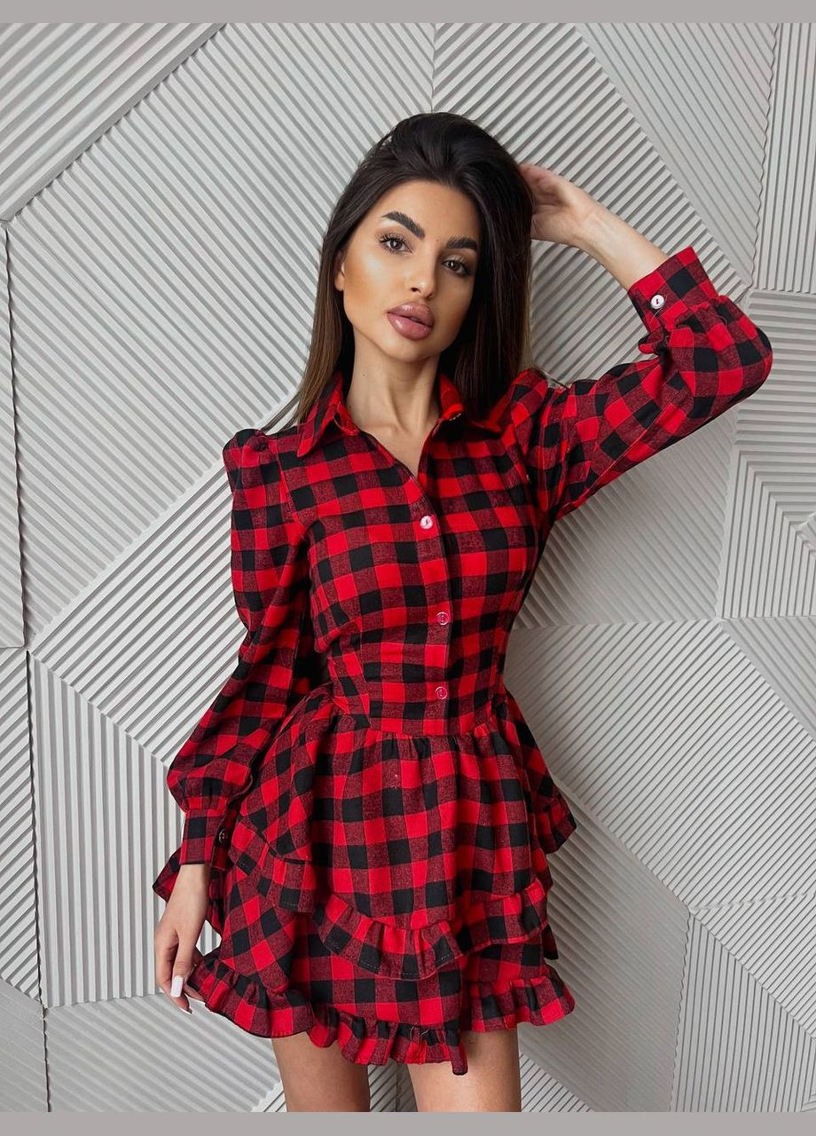 Черное повседневный платье DK/DL Мода без кордонів в клетку