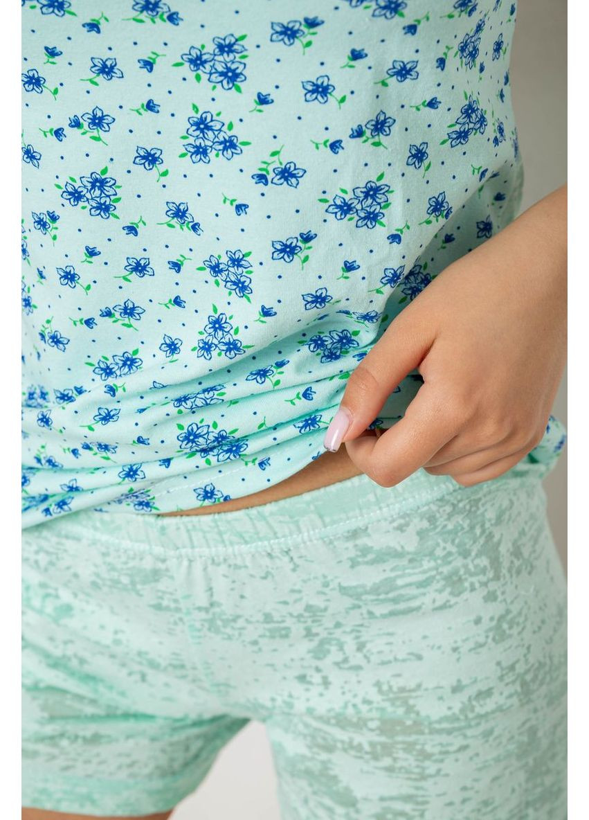 Мятная всесезон пижама женская с принтом, 243r24470 Polkan