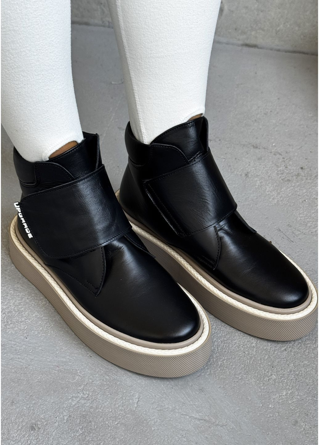 Жіночі зимові черевики з натуральної шкіри чорного кольору InFashion Черевики-хайтопи (364930916)