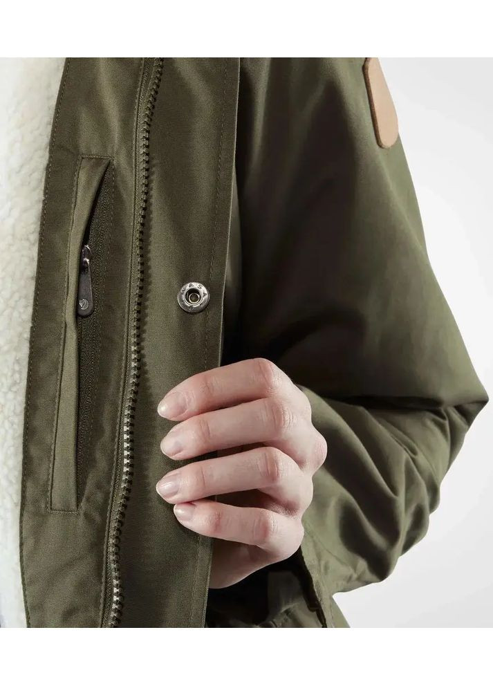 Комбинированная демисезонная куртка greenland winter parka w laurel green Fjallraven